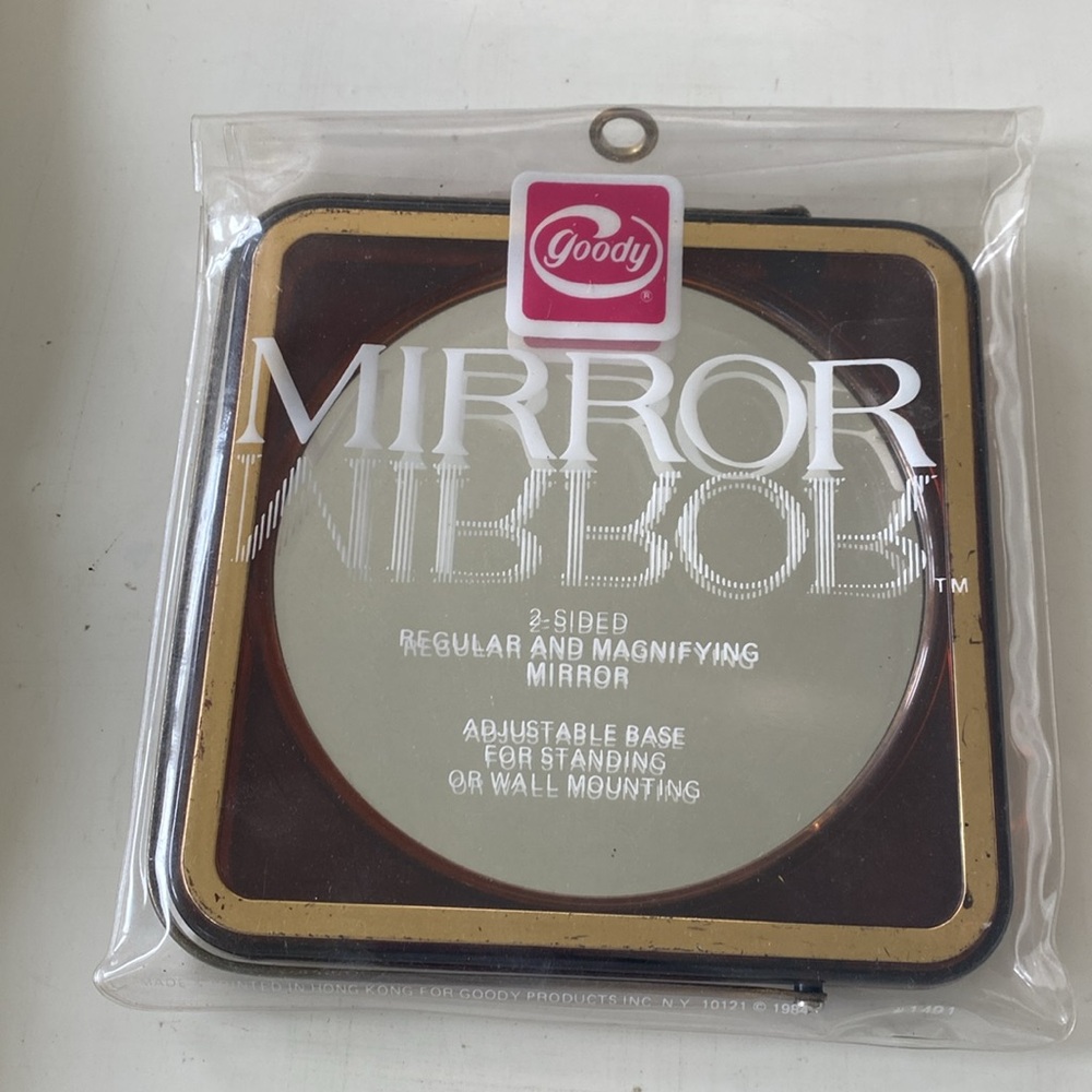 Vintage Goody 2 Sided Make Up Mirror. Travel Mirror. Made in Hong Kong 1984